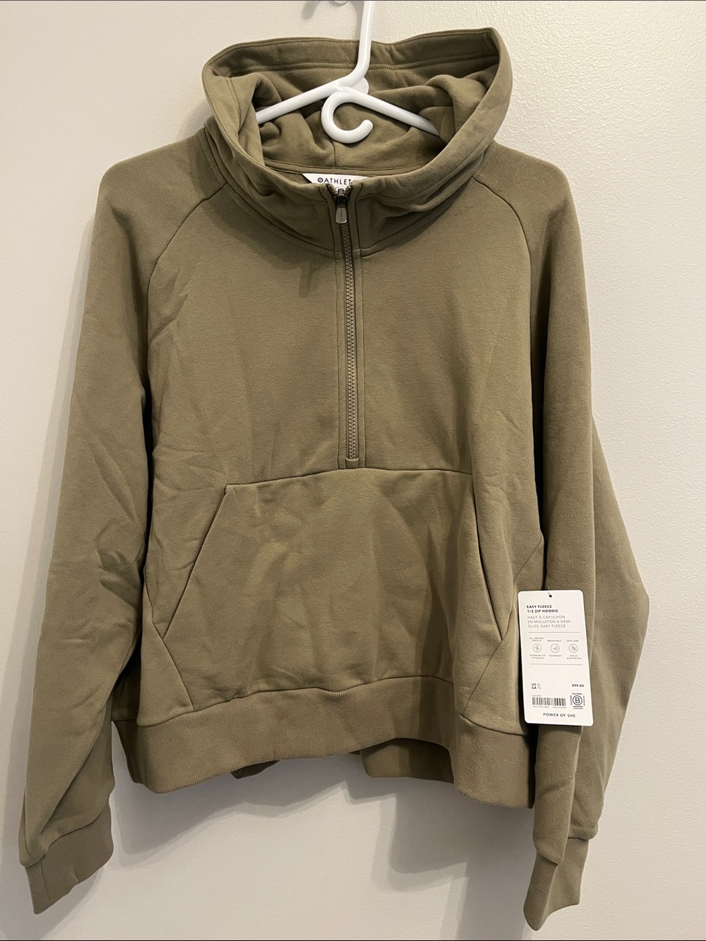 Athleta Easy Fleece 1/2 Zip Hoodie Women’s NWT XL